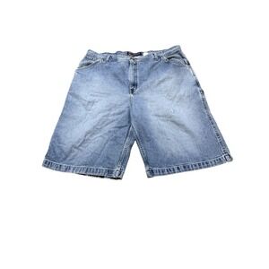 Bugle Boy Vintage 80s Mens Blue Jean Carpenter Shorts Size 42 Light Wash Denim